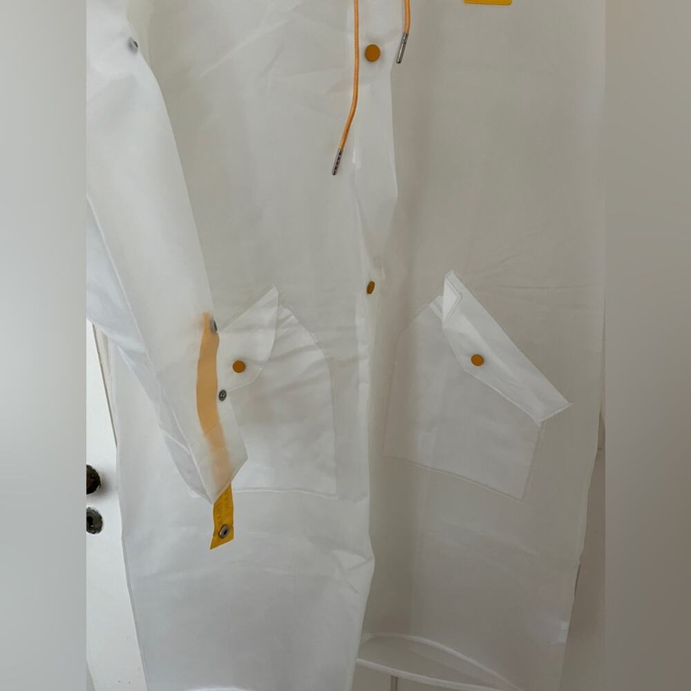 Amazon TPU Clear Transparent Hooded Raincoat Jacket Poncho - large - Picture 8 of 9